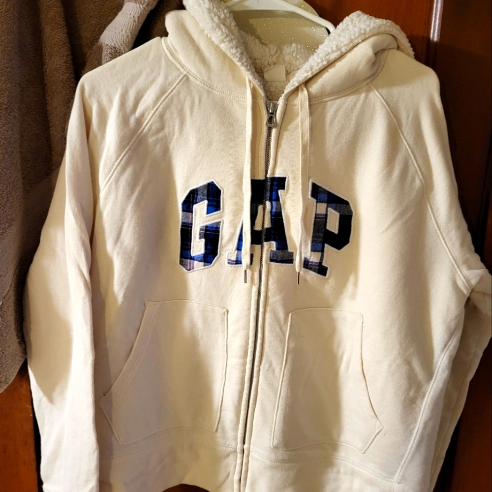 Gap sherpa lined hoodie women's large.